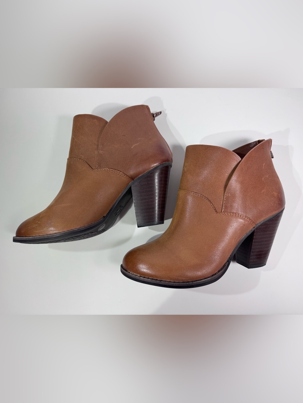 Gianni Bini Top-Tier Brown Leather Ankle Booties Women’s Size 7M
